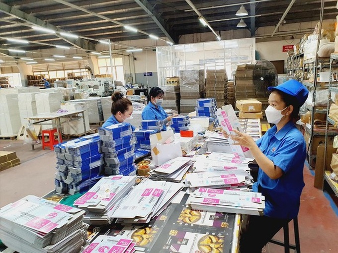 Cty CP In số 7 có khu vực dành riêng cho công nhân F0, F1 ở lại tại doanh nghiệp Ảnh: U.P.