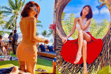 Thuý Ngân diện bikini “sống ảo” ở quê hương đội bóng U22 Việt Nam vừa chiến thắng