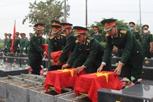 Truy điệu, an táng 4 hài cốt liệt sĩ tại nghĩa trang liệt sĩ Bạc Liêu