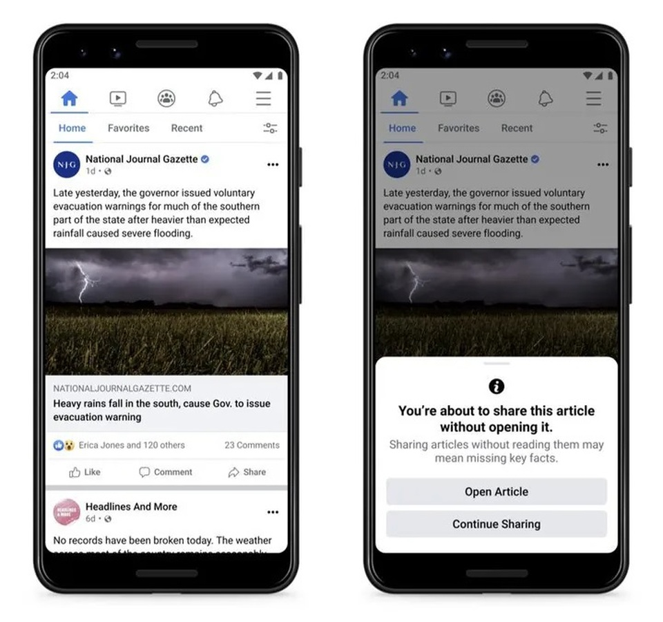 Facebook thêm giải pháp để hạn chế chia sẻ tin giả mạo - 1 Facebook thêm giải pháp để hạn chế chia sẻ tin giả mạo - 1