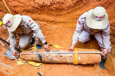 Quả bom nặng 227kg phát lộ khi thi công nhà ga sân bay Đồng Hới