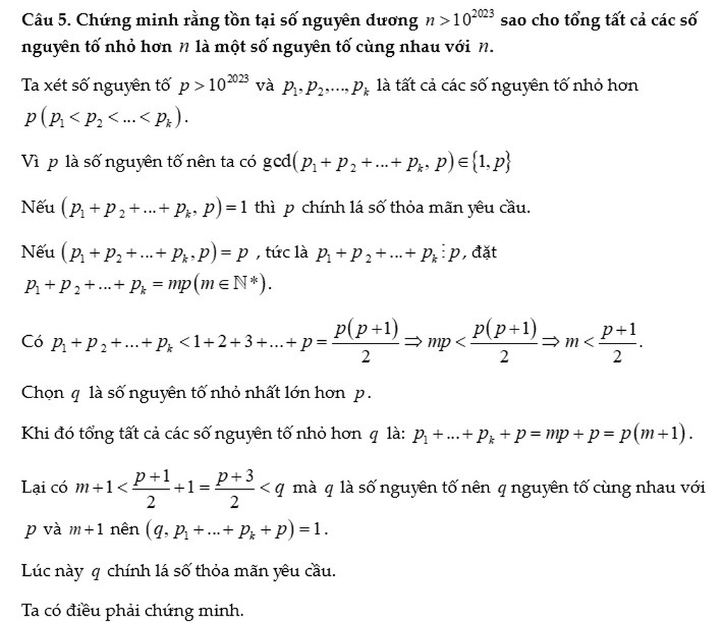 Đáp án gợi ý đề chuyên toán vào lớp 10 Trường Chuyên Sư phạm 2023 - 8 Đáp án gợi ý đề chuyên toán vào lớp 10 Trường Chuyên Sư phạm 2023 - 8