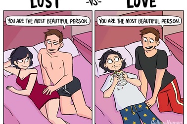 Hài hước sự so sánh giữa "yêu vì yêu" và "yêu vì sex"