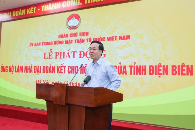 Chủ tịch nước Võ Văn Thưởng phát biểu. (ảnh Quang Vinh)