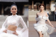 Hoa hậu H'Hen Niê, "mẫu nhí" Bảo Hà catwalk trong mưa rét tại Hàn Quốc