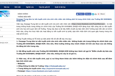 Fanpage đăng thông tin thiếu chính xác về trường ĐH KHXH & NV TPHCM