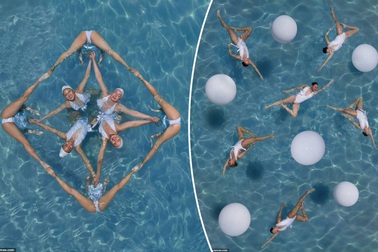 "Mát lịm ngày hè" nhờ những bức ảnh của vận động viên bơi nghệ thuật