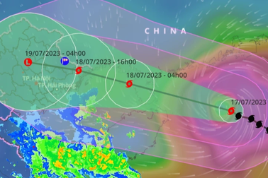 Bão mạnh cấp 12 hướng vào ven biển Quảng Ninh - Hải Phòng