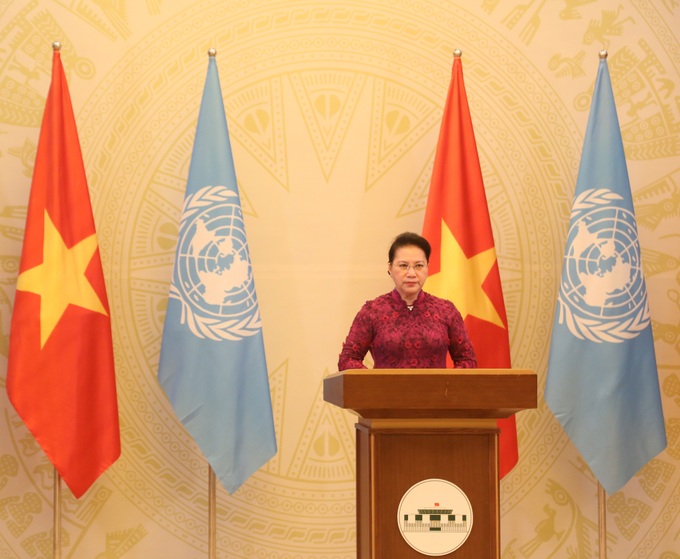 Chủ tịch Quốc hội gửi thông điệp đến Tuần lễ cấp cao Đại hội đồng LHQ về thúc đẩy bình giới, trao quyền cho phụ nữ - Ảnh 1. Chủ tịch Quốc hội gửi thông điệp đến Tuần lễ cấp cao Đại hội đồng LHQ về thúc đẩy bình giới, trao quyền cho phụ nữ - Ảnh 1.
