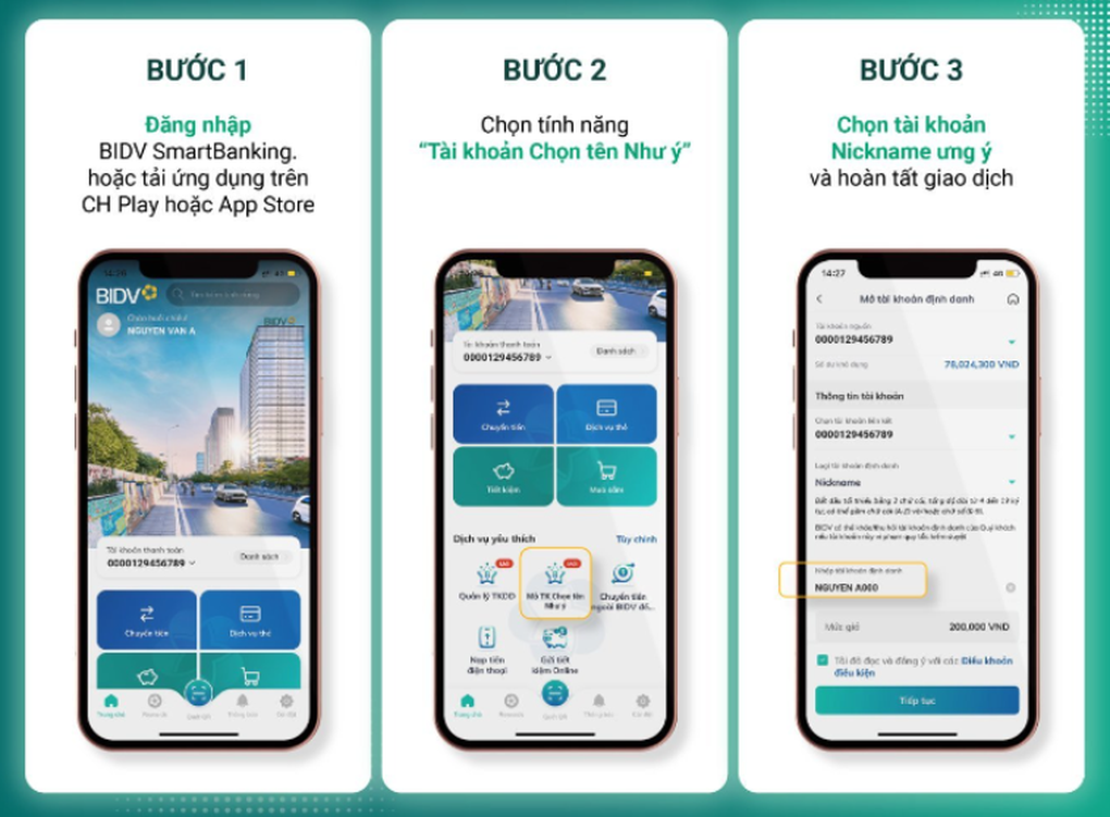 BIDV miễn phí chọn tài khoản theo biệt danh và số điện thoại - 4 BIDV miễn phí chọn tài khoản theo biệt danh và số điện thoại - 4