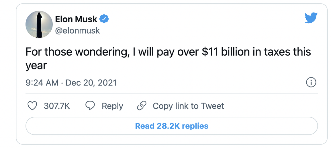 Elon Musk tuyên bố sẽ nộp 11 tỷ USD tiền thuế - 1 Elon Musk tuyên bố sẽ nộp 11 tỷ USD tiền thuế - 1