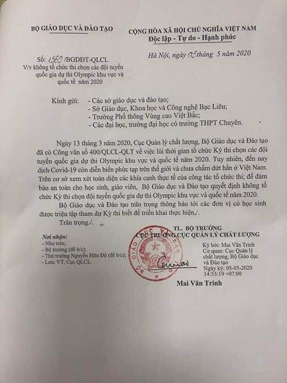 Có phải vì Covid-19 mà đóng cửa “sân chơi” quốc tế của các HS tài năng? - 1 Có phải vì Covid-19 mà đóng cửa “sân chơi” quốc tế của các HS tài năng? - 1