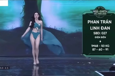 Top 20 Hoa hậu Trái đất Việt Nam 2025 trình diễn áo tắm