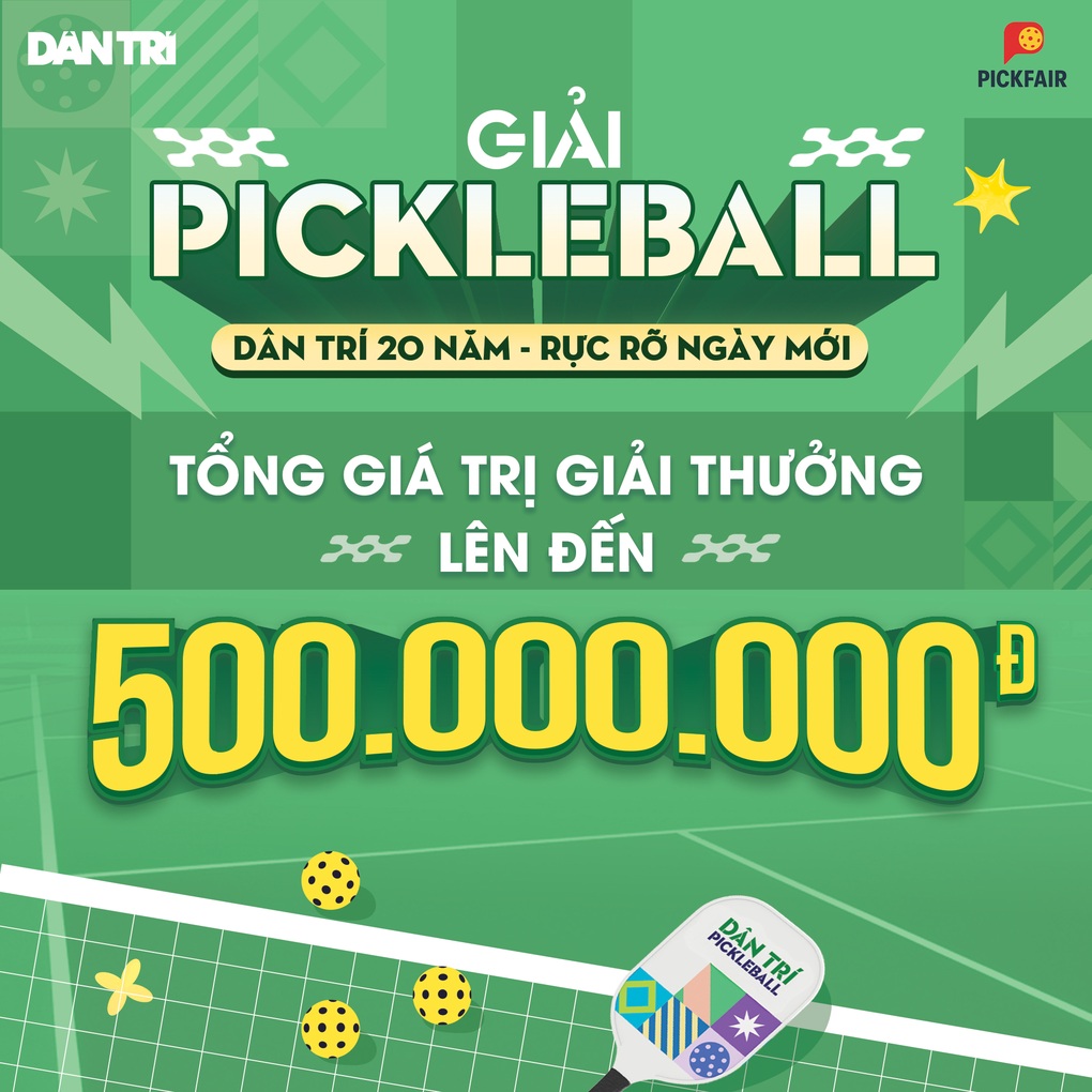 Công bố điều lệ thi đấu giải pickleball Dân trí 20 năm - Rực rỡ ngày mới - 1 Công bố điều lệ thi đấu giải pickleball Dân trí 20 năm - Rực rỡ ngày mới - 1