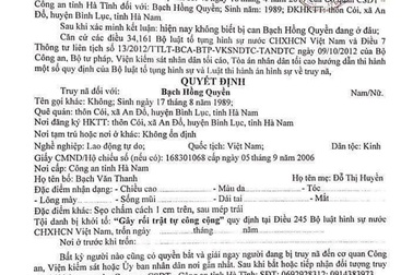 Truy nã toàn quốc kẻ cầm đầu gây rối trật tự ở UBND huyện