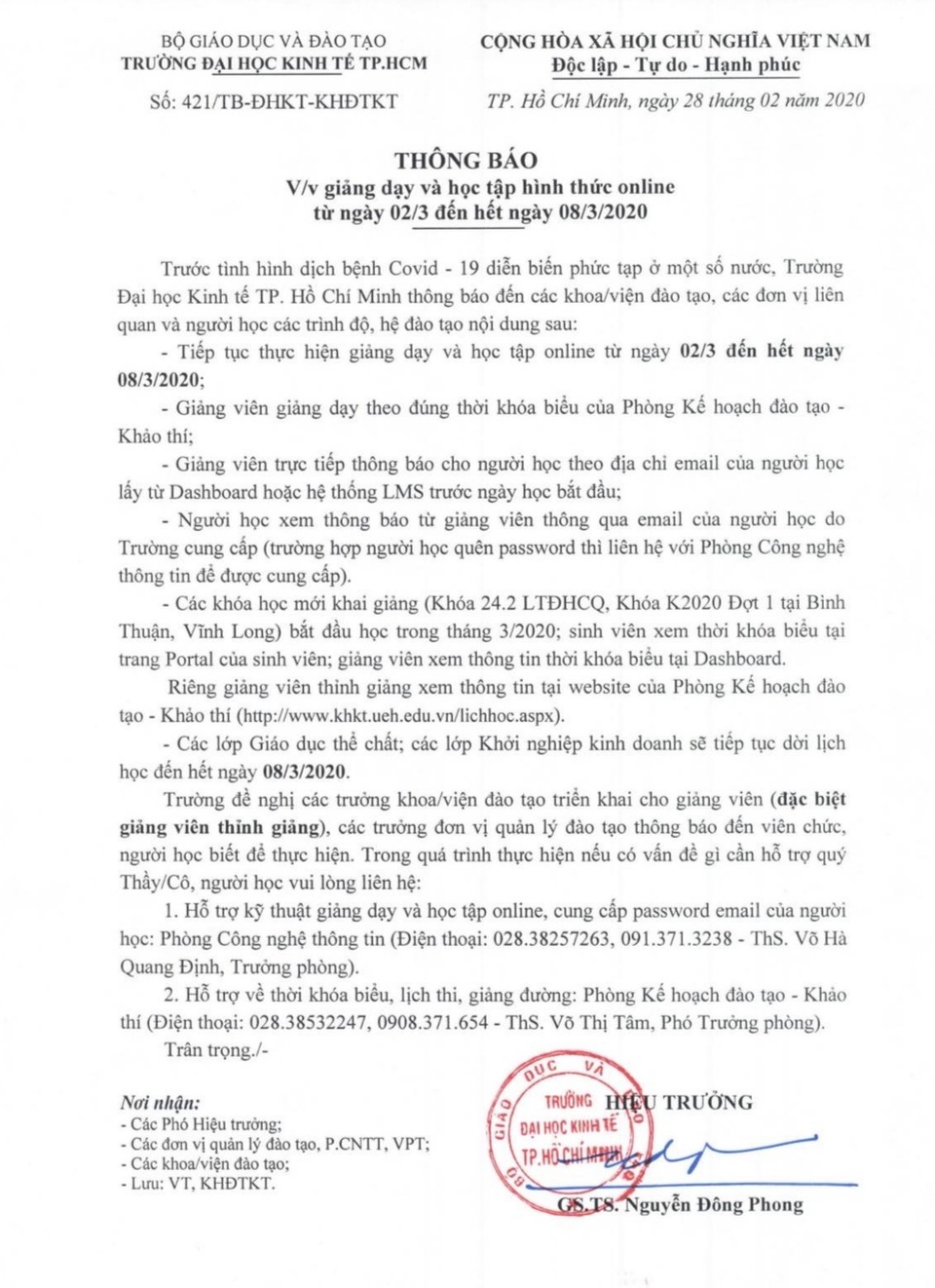 Thêm nhiều trường ĐH tại TPHCM cho sinh viên nghỉ tiếp tránh dịch Covid-19 - 3 Thêm nhiều trường ĐH tại TPHCM cho sinh viên nghỉ tiếp tránh dịch Covid-19 - 3