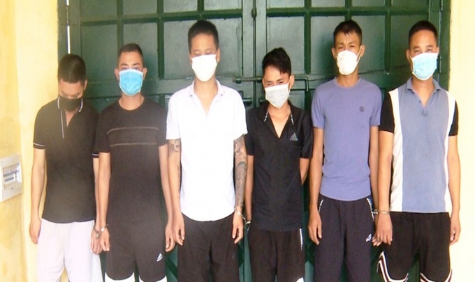 Các đối tượng tại cơ quan Công an (Ảnh: Công an Thanh Hóa)