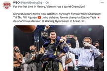 Tổ chức quyền anh thế giới ca ngợi võ sĩ Thu Nhi