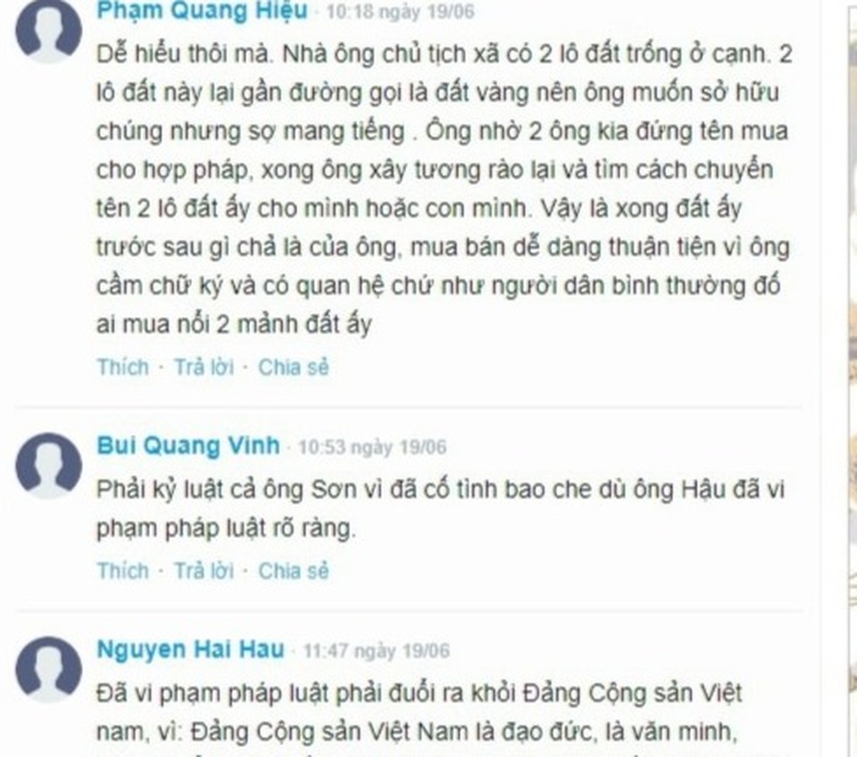 Bạn đọc ngỡ ngàng về kết quả xử lý vụ chủ tịch xã cấp đất cho 2 anh trai - 3 Bạn đọc ngỡ ngàng về kết quả xử lý vụ chủ tịch xã cấp đất cho 2 anh trai - 3