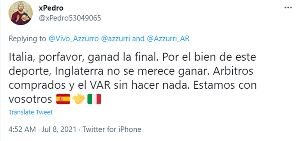 Cổ động viên tẩy chay tuyển Anh, ủng hộ tuyển Italia vô địch Euro 2020 - 2 Cổ động viên tẩy chay tuyển Anh, ủng hộ tuyển Italia vô địch Euro 2020 - 2