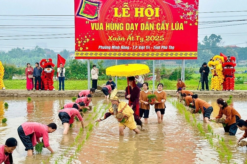 Tái hiện truyền thuyết Vua Hùng dạy dân cấy lúa - 1