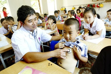 Gần 350 học sinh được khám sàng lọc tim bẩm sinh