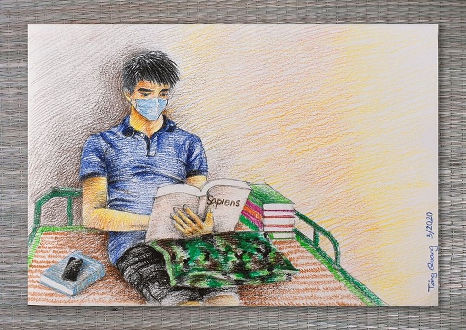 Du học sinh 9x ký họa đầy cảm xúc về cuộc sống ở khu cách ly - 11
