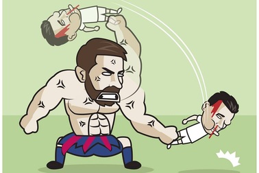 Góc biếm họa: Messi “hành hạ” C.Ronaldo