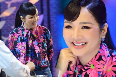 Hoa hậu Giáng My diện đồ trẻ trung, thích thú khi chấm thi ẩm thực