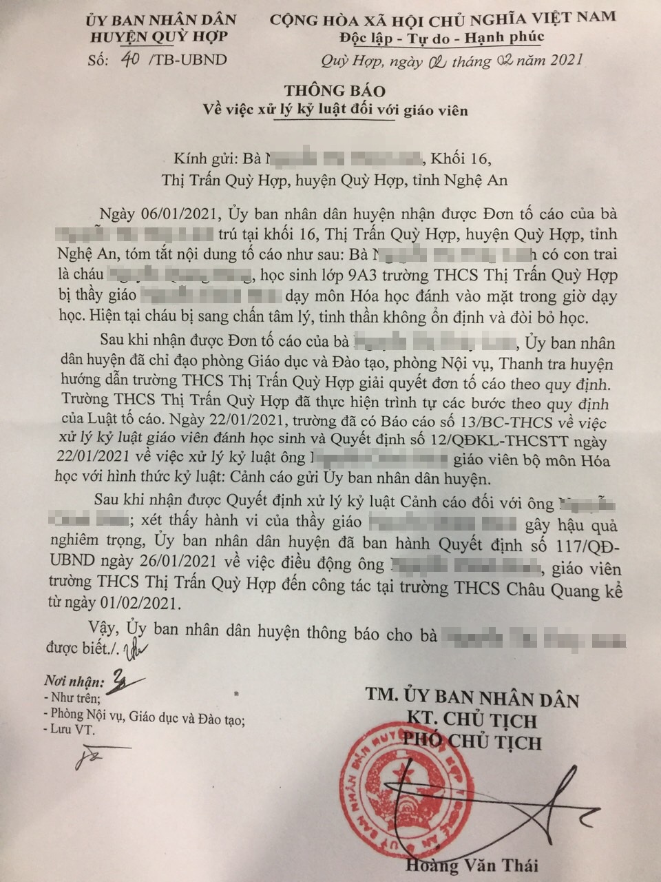 Điều chuyển thầy giáo tát học sinh vì không thuộc bài - 1 Điều chuyển thầy giáo tát học sinh vì không thuộc bài - 1