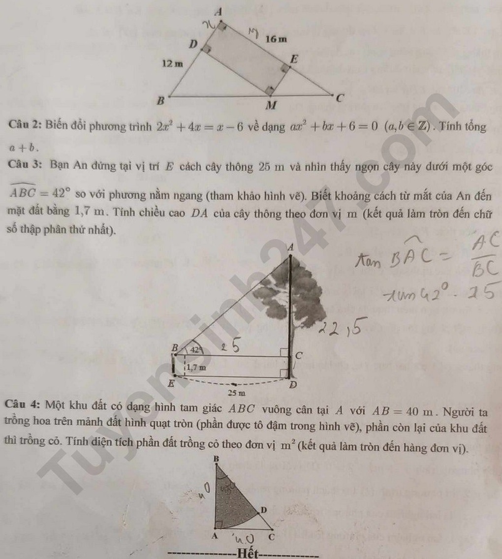 أسئلة وأجوبة لجميع امتحانات القبول للصف العاشر في Đề và đáp án tất cả các môn thi vào lớp 10 của tỉnh “trẻ” nhất Việt Nam - 8