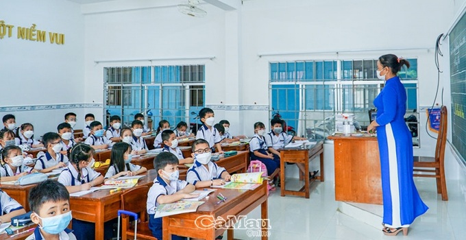 Từ ngày 17/3, học sinh từ lớp 1-7 ở Cà Mau chuyển sang học trực tuyến. Ảnh minh họa baocamau.com.vn