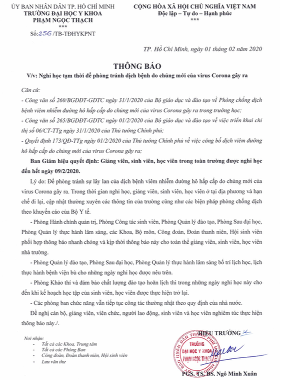 Trường ĐH dời lịch học trong đêm phòng tránh virus corona - 1 Trường ĐH dời lịch học trong đêm phòng tránh virus corona - 1