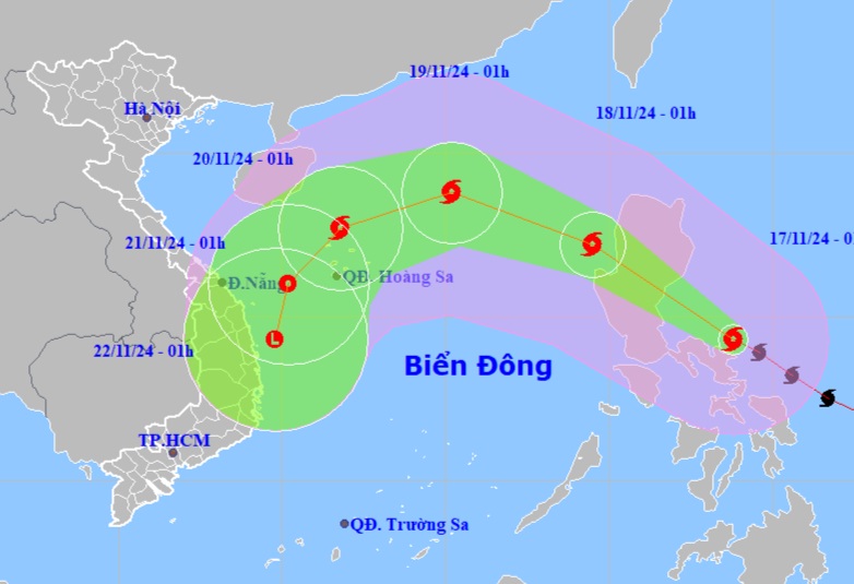 Siêu bão Man-yi giật trên cấp 17, nhiều tỉnh miền Trung sẽ bị ảnh hưởng - 1