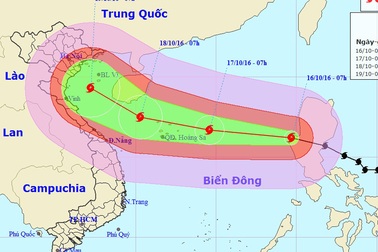 Bão Sarika đã vào Biển Đông