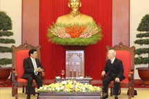 Tổng Bí thư, Chủ tịch nước Nguyễn Phú Trọng tiếp Thủ tướng Lào