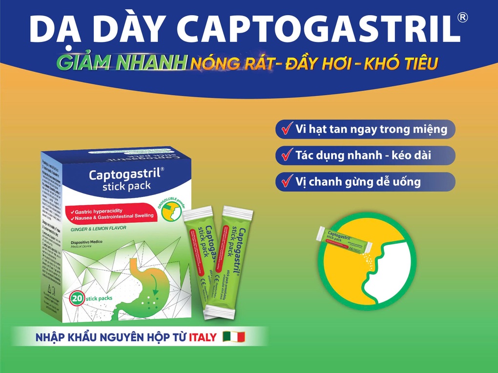 Captogastril - Giải pháp mới hỗ trợ đẩy lùi rối loạn tiêu hóa do dư axit dạ dày - 3 Captogastril - Giải pháp mới hỗ trợ đẩy lùi rối loạn tiêu hóa do dư axit dạ dày - 3