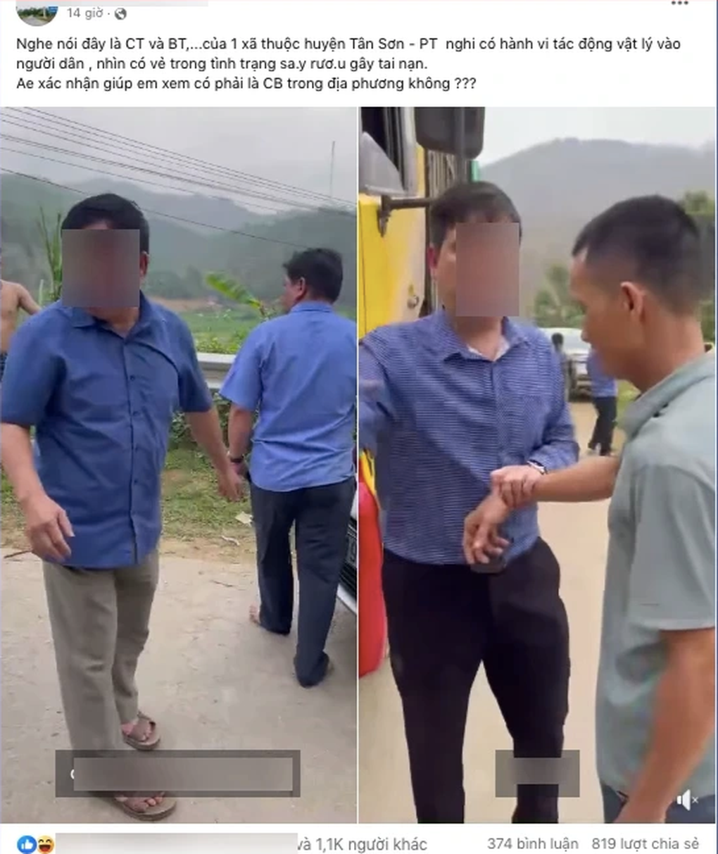 Xác minh thông tin cán bộ xã say rượu, va chạm với người dân sau tai nạn - 1 Xác minh thông tin cán bộ xã say rượu, va chạm với người dân sau tai nạn - 1