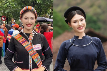 Cô gái xinh đẹp cao 1,73m ở hàng đầu khối diễu hành 54 dân tộc là ai?