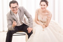NSND Trung Hiếu tạo hình hài hước trong bộ ảnh cưới với vợ 9x