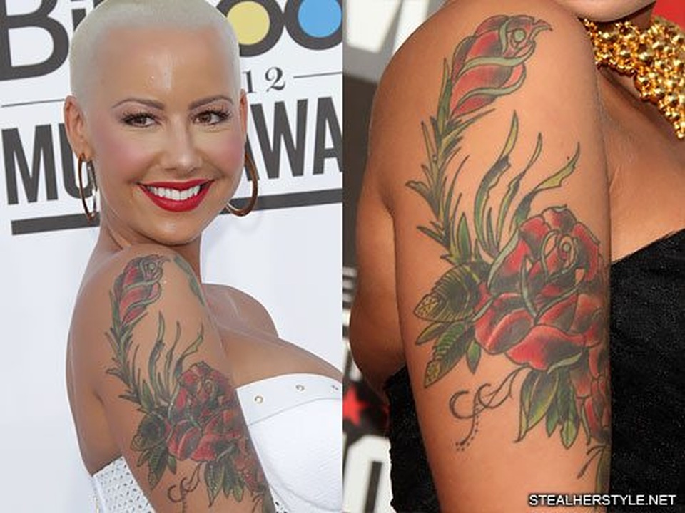 Amber Rose gây sốc với hình xăm giữa trán - 4 Amber Rose gây sốc với hình xăm giữa trán - 4