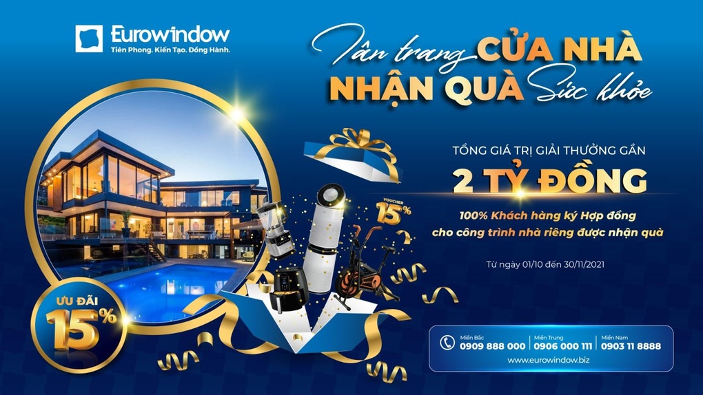 Eurowindow khuyến mãi lớn, tặng quà khủng trong Tân trang cửa nhà - nhận quà sức khỏe - 1 Eurowindow khuyến mãi lớn, tặng quà khủng trong Tân trang cửa nhà - nhận quà sức khỏe - 1