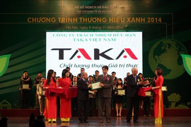 Bếp Taka được vinh danh “Thương hiệu xanh 2014”