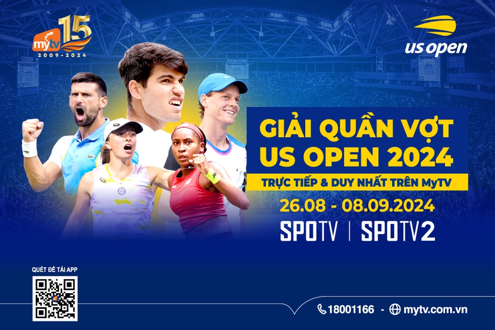 Giải quần vợt US Open 2024 phát trực tiếp và duy nhất trên MyTV - 1 Giải quần vợt US Open 2024 phát trực tiếp và duy nhất trên MyTV - 1