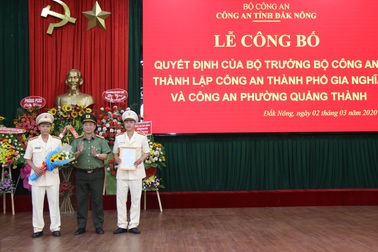 Thành lập Công an TP Gia Nghĩa thuộc Công an tỉnh Đắk Nông