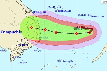 Bão Nakri giật cấp 14 đang hướng vào đất liền Việt Nam