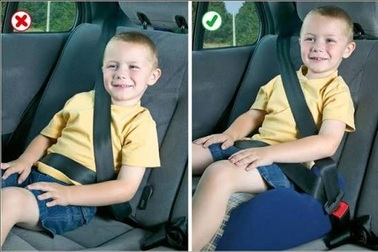 Dùng dây an toàn cho trẻ em sai cách có thể gây thêm chấn thương