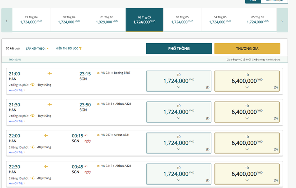 Tăng cường bay đêm, Vietnam Airlines nỗ lực hạ nhiệt giá vé máy bay - 2 Tăng cường bay đêm, Vietnam Airlines nỗ lực hạ nhiệt giá vé máy bay - 2