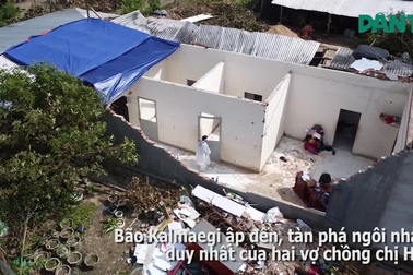 Cuộc sống đầy khó khăn của người phụ nữ có chồng mất trong bão Kalmaegi