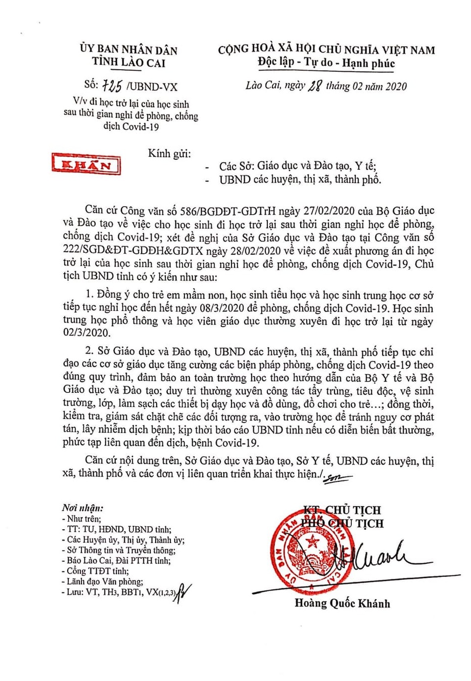 Lào Cai: Cho học sinh THPT và GDTX đi học trở lại từ 2/3 - 1 Lào Cai: Cho học sinh THPT và GDTX đi học trở lại từ 2/3 - 1